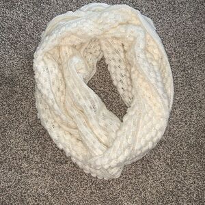 Elegant Cream Knit Infinity Scarf